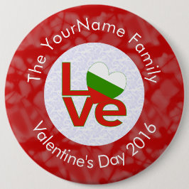 Bulgarian Red LOVE Vlag Persoonlijk Ronde Button 6,0 Cm