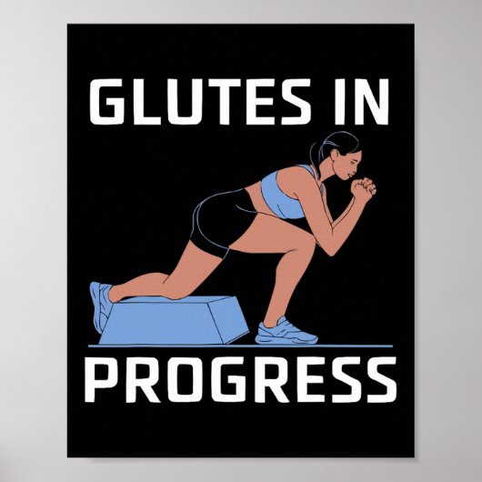 Bulgarian Squat Exercise Bodybuilding Fitness Work Poster (Voorkant)