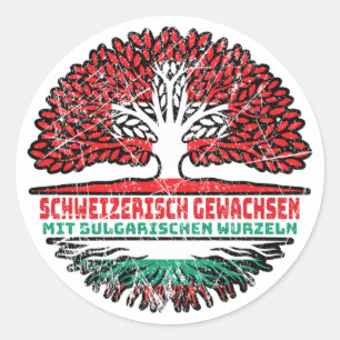Bulgarien Bulgisch Schweizer Schweiz Baum Wurzel Ronde Sticker