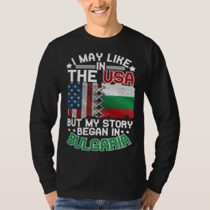 Bulgarije Amerikaanse Vlag USA Bulgaarse Roots T-shirt