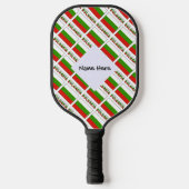 Bulgarije Bulgaarse vlag betegelde zwarte personal Pickleball Paddle (Voorkant)