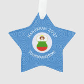 Bulgarije Engel Hanukkah Vlag Gepersonaliseerd  Ornament (achterkant)