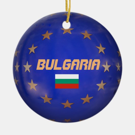 Bulgarije European Circle Kerstversiering Keramisch Ornament (Voorkant)