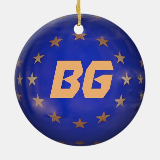 Bulgarije European Circle Kerstversiering Keramisch Ornament (Achterkant)