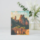 Bulgarije Illustratie Reizen Art Vintage Briefkaart (Staand voorkant)
