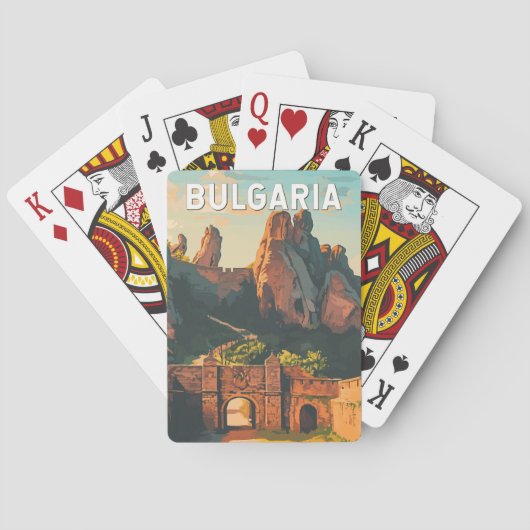 Bulgarije Illustratie Reizen Art Vintage Pokerkaarten (Achterkant)