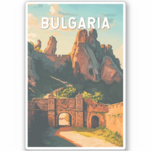 Bulgarije Illustratie Reizen Art Vintage Sticker