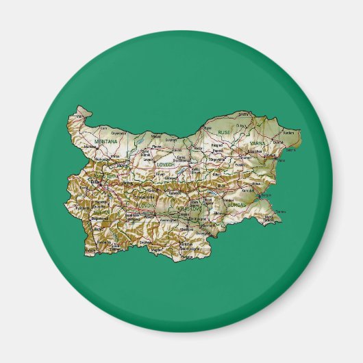 Bulgarije Kaart Magneet (Voorkant)