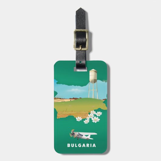 Bulgarije kaart reisprint bagagelabel (Voorkant verticaal)