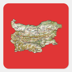 Bulgarije Kaart Sticker
