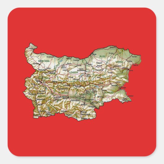 Bulgarije Kaart Sticker (Voorkant)