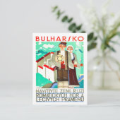 Bulgarije, koppel in folkkostuums, vintage briefkaart (Staand voorkant)