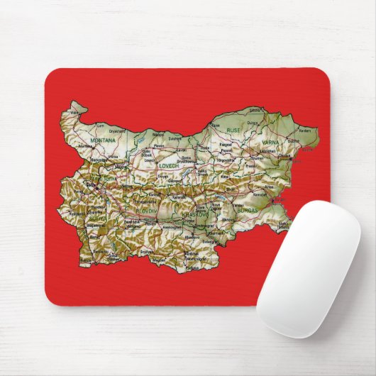 Bulgarije Map Mousepad Muismat (Met muis)