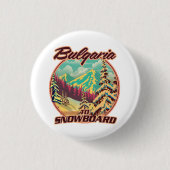 Bulgarije naar Snowboard Ronde Button 3,2 Cm (Voorkant)