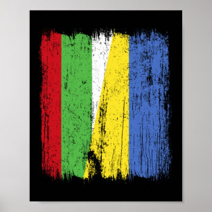 Bulgarije Oekraine Half Vlag Bulgaars Oekraïense E Poster