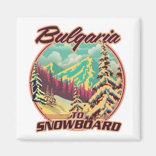 Bulgarije om te snowboarden magneet (Voorkant)