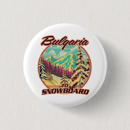 Bulgarije om te snowboarden ronde button 3,2 cm (Voorkant)