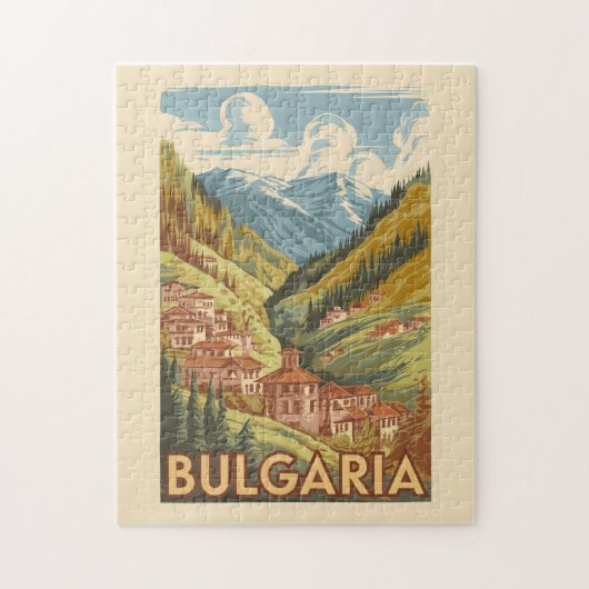 Bulgarije Painterly Illustration Travel Art Vintag Legpuzzel (Verticaal)