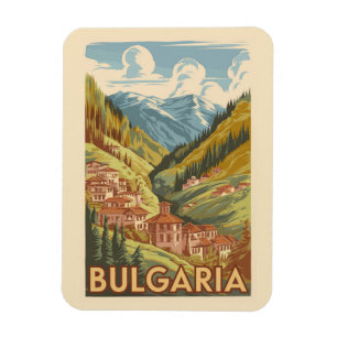 Bulgarije Painterly Illustration Travel Art Vintag Magneet