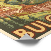 Bulgarije Painterly Illustration Travel Art Vintag Poster (Hoek)