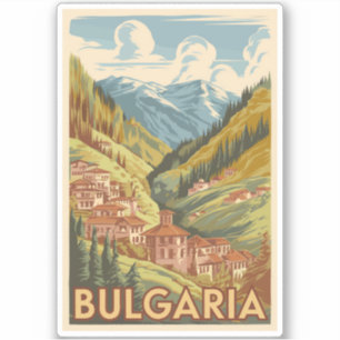 Bulgarije Painterly Illustration Travel Art Vintag Sticker
