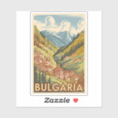 Bulgarije Painterly Illustration Travel Art Vintag Sticker (Vel)