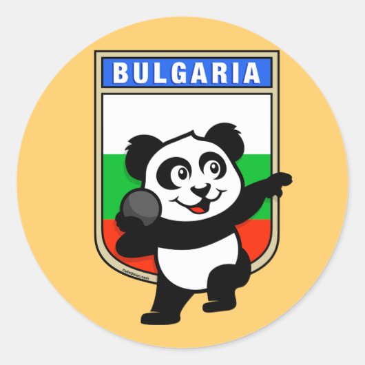 Bulgarije Shot Put Panda Ronde Sticker (Voorkant)