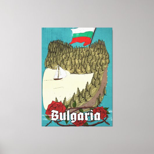 Bulgarije vintage reisposter canvas afdruk (Voorkant)