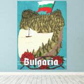 Bulgarije vintage reisposter canvas afdruk (Insitu (Houten vloer))