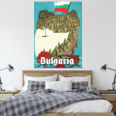 Bulgarije vintage reisposter canvas afdruk (Insitu (Slaapkamer))
