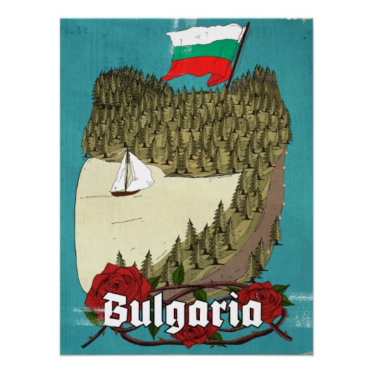 Bulgarije vintage reisposter perfect poster (Voorkant)