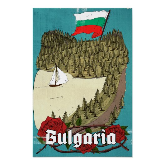 Bulgarije vintage reisposter perfect poster (Voorkant)