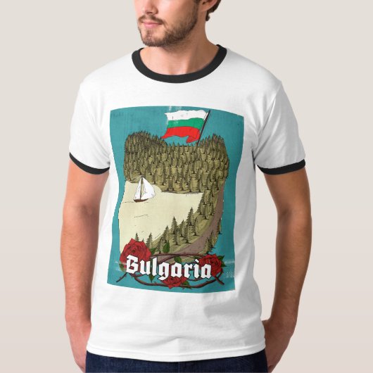 Bulgarije vintage reisposter t-shirt (Voorkant)
