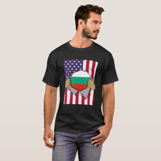 Bulgarije vlag in me thuisprijs Bulgaarse Ameri T-shirt (Voorkant volledig)