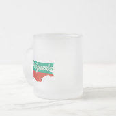 Bulgarije vlag kaart matglas koffiemok (Voorkant links)