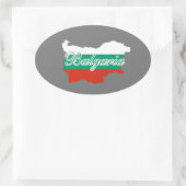 Bulgarije vlag kaart ovale sticker (Tas)