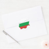 Bulgarije vlag kaart ronde sticker (Envelop)