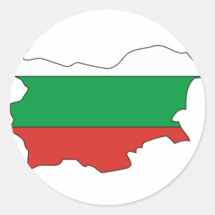Bulgarije vlag kaart ronde sticker