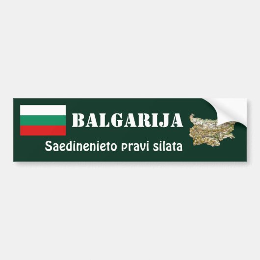 Bulgarije Vlag + Landkaart Bumpersticker (Voorkant)