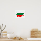 bulgarije vlag plattegrond silhouet symbool poster (Keuken)