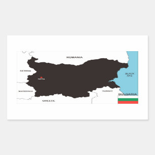 bulgarije vlag voor landkaart rechthoekige sticker