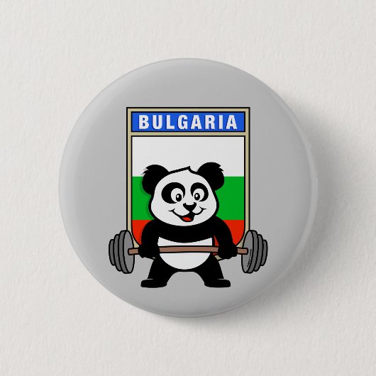 Bulgarije Weightlift Panda Ronde Button 5,7 Cm (Voorkant)