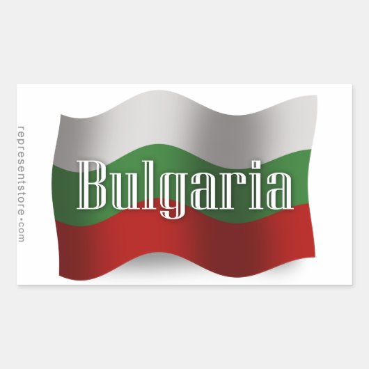 Bulgarije zwaaien vlag rechthoekige sticker (Voorkant)