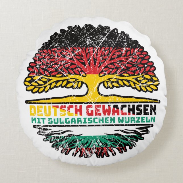 Bulgarisch Deutsch Deutschland Baum Rond Kussen (Voorkant)