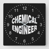 Bulging Chemical Engineer Vierkante Klok (Voorkant)