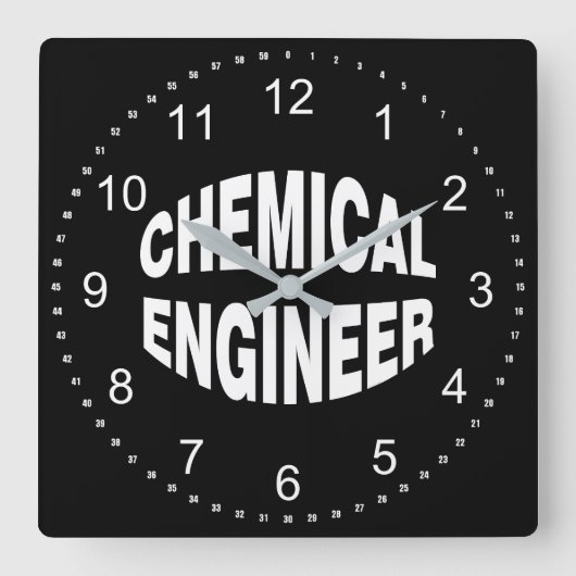 Bulging Chemical Engineer Vierkante Klok (Voorkant)