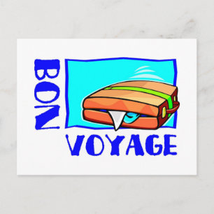 Bulgkoffer vol bagage: "Bon Voyage!" Briefkaart