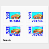 Bulgkoffer vol bagage: "Bon Voyage!" Rechthoekige Sticker (Vel)