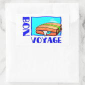 Bulgkoffer vol bagage: "Bon Voyage!" Rechthoekige Sticker (Tas)