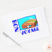 Bulgkoffer vol bagage: "Bon Voyage!" Rechthoekige Sticker (Envelop)